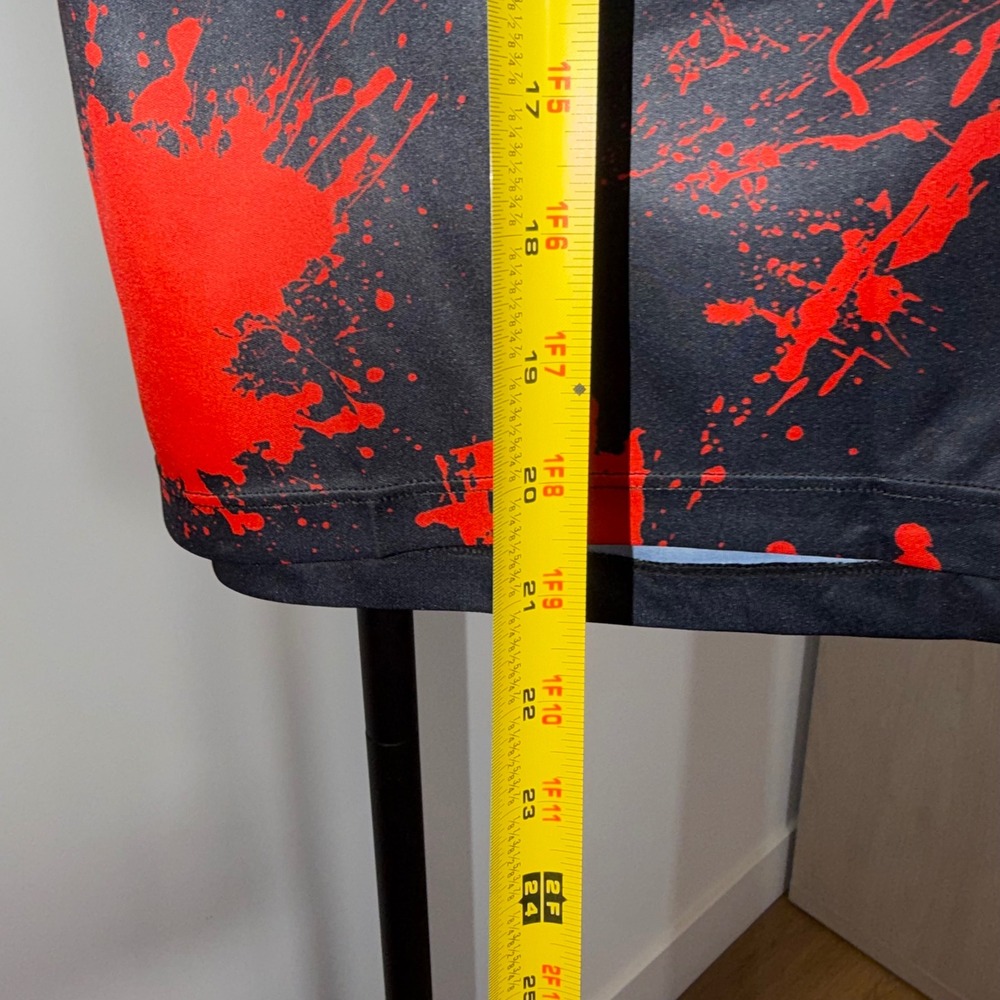 Fashion Nova Black Red Paint Splatter Tube Bodycon Mini Dress Womens Size Small - Picture 7 of 7